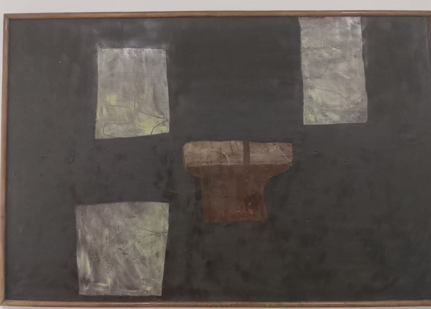 Composición con planos — Técnica mixta sobre lienzo, obra de Aurora Barney Durán